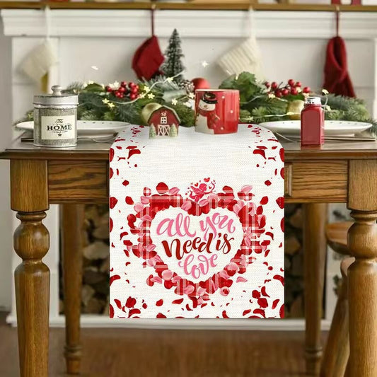 Customizable Valentine'S Day Table Runner, for Romantic Dining & Anniversary, Kitchen & Restaurant Decor, 13x72 Inch