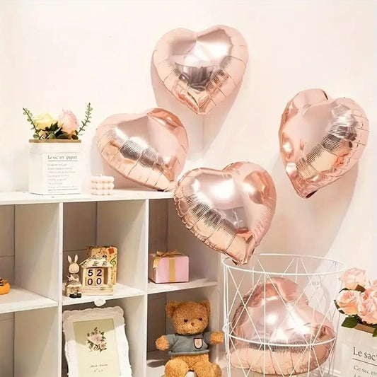 Customizable 18 Inch Rose Golden Aluminum Balloons, Perfect for Weddings, Valentine's Day, Christmas, Birthdays, and More