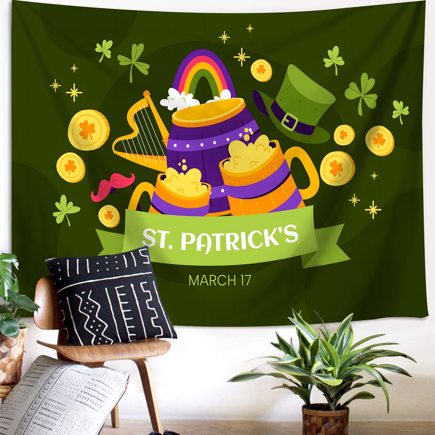 Customizable St Patrick'S Day Wall Background Cloth – Perfect for St. Patrick's Day & Outdoor Celebrations, Adding a Special Touch to Events and Holidays