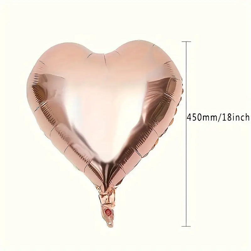 Customizable 18 Inch Rose Golden Aluminum Balloons, Perfect for Weddings, Valentine's Day, Christmas, Birthdays, and More