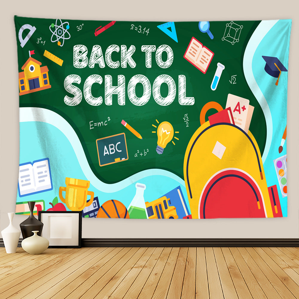 Customizable Back to School Season Welcome Back to School" Photography Background Cloth Perfect for Classroom Decor, First Day of School Parties & Photo Booths