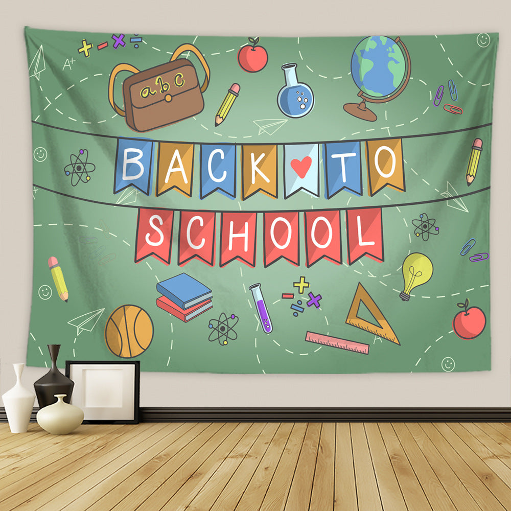 Customizable Back to School Season Welcome Back to School" Photography Background Cloth Perfect for Classroom Decor, First Day of School Parties & Photo Booths