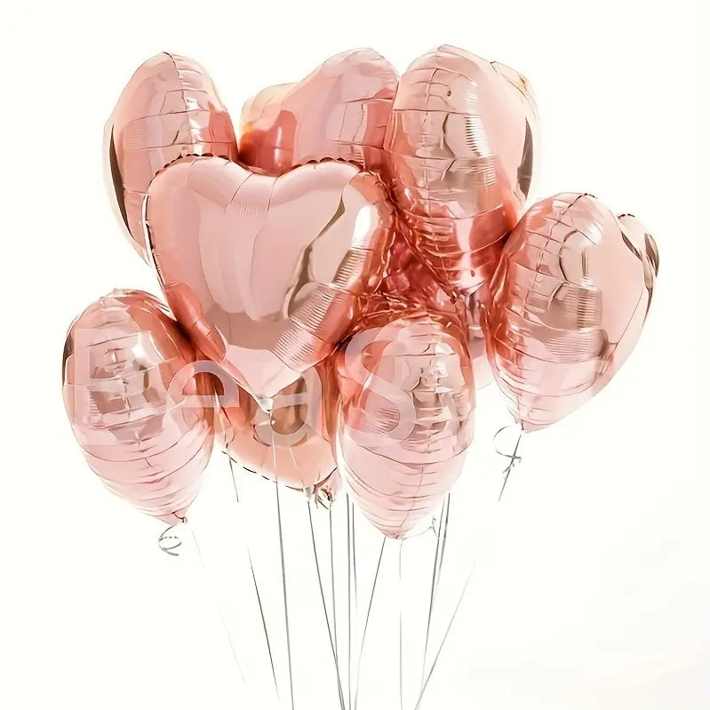 Customizable 18 Inch Rose Golden Aluminum Balloons, Perfect for Weddings, Valentine's Day, Christmas, Birthdays, and More