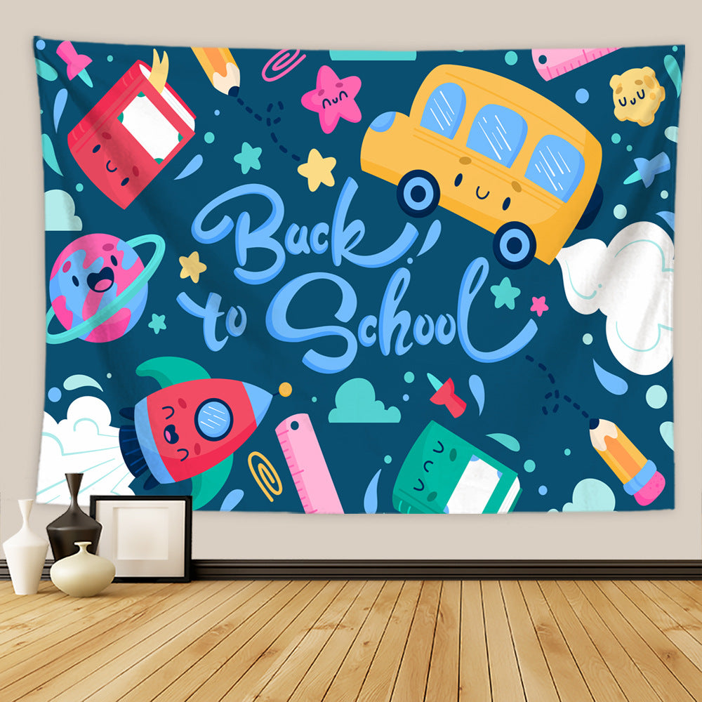 Customizable Back to School Season Welcome Back to School" Photography Background Cloth Perfect for Classroom Decor, First Day of School Parties & Photo Booths