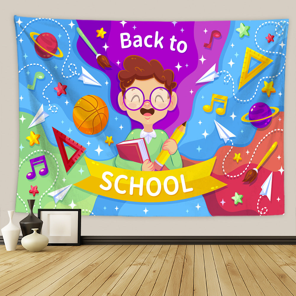 Customizable Back to School Season Welcome Back to School" Photography Background Cloth Perfect for Classroom Decor, First Day of School Parties & Photo Booths