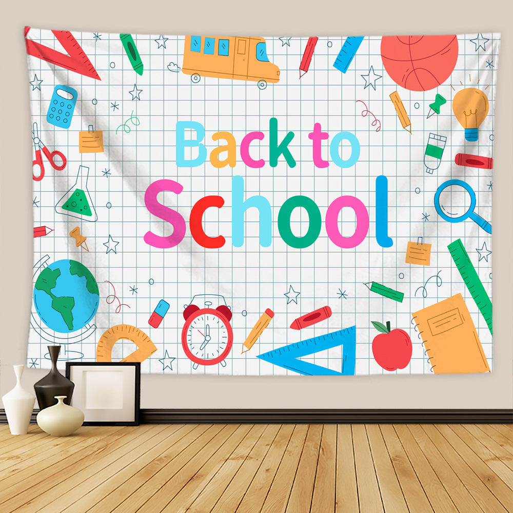 Customizable Back to School Season Welcome Back to School" Photography Background Cloth Perfect for Classroom Decor, First Day of School Parties & Photo Booths