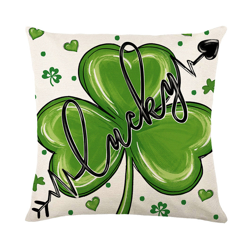 Customizable Patrick's Day Decorative Throw Pillow Covers, 18x18inch, Green Floral Leaf Design, Coastal Style, Polyester, Zippered Cushion Cases for Home Bedroom Sofa Decor