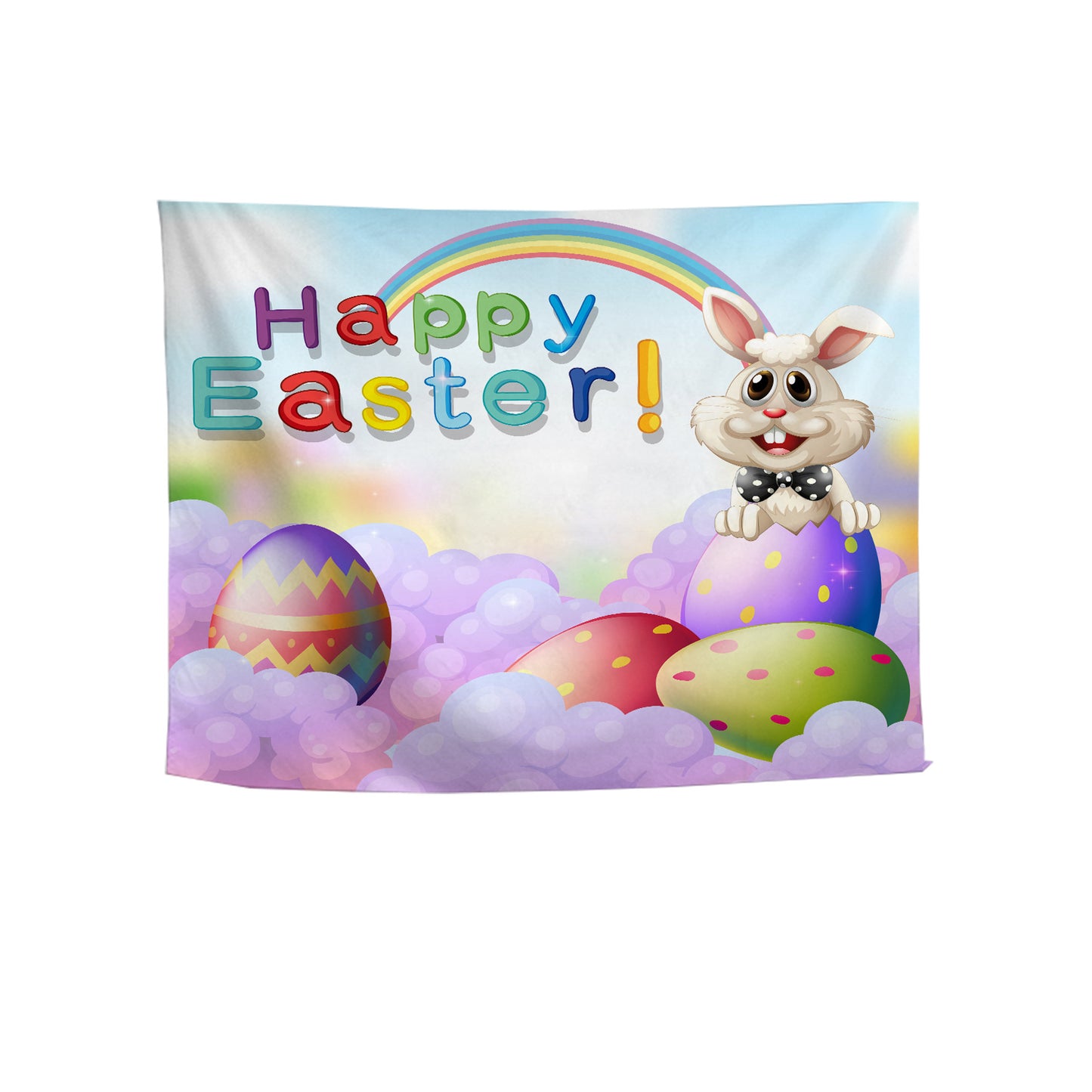 Customizable Easter Bunny & Eggs Party Banner Spring Easter Backdrop Perfect for Indoor/Outdoor Celebrations, Festive Photo Backdrop