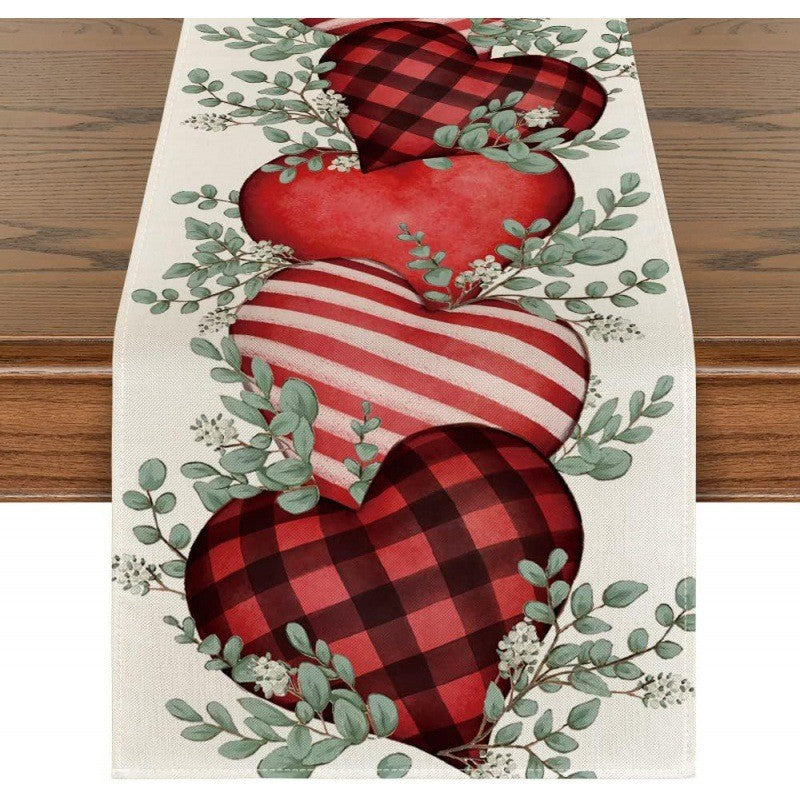 Customizable Valentine'S Day Table Runner, for Romantic Dining & Anniversary, Kitchen & Restaurant Decor, 13x72 Inch