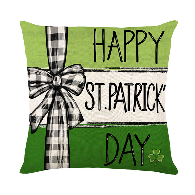 Customizable Patrick's Day Decorative Throw Pillow Covers, 18x18inch, Green Floral Leaf Design, Coastal Style, Polyester, Zippered Cushion Cases for Home Bedroom Sofa Decor