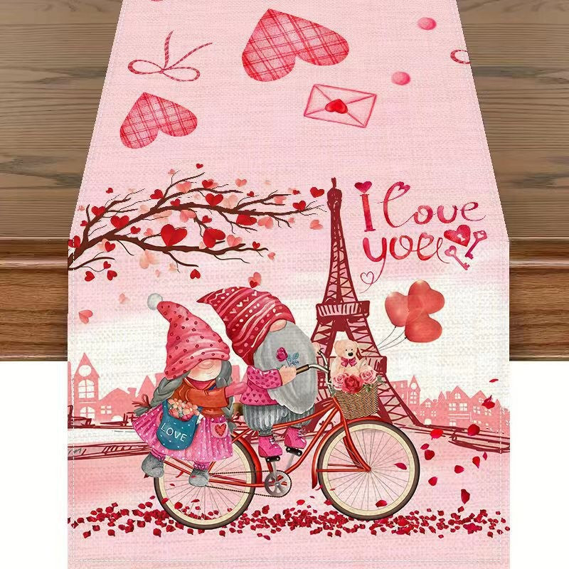 Customizable Valentine'S Day Table Runner, for Romantic Dining & Anniversary, Kitchen & Restaurant Decor, 13x72 Inch