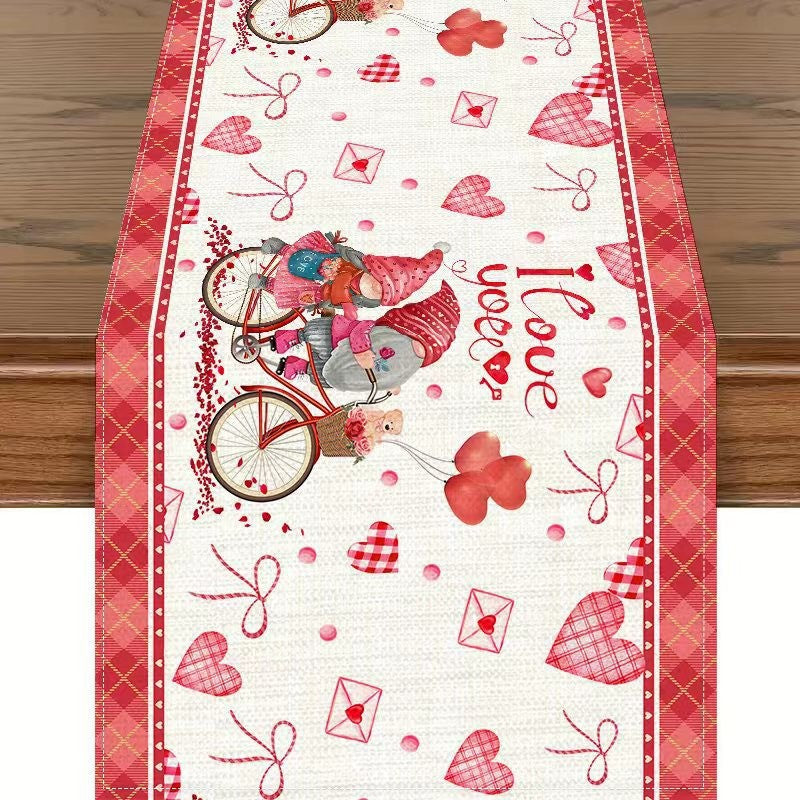 Customizable Valentine'S Day Table Runner, for Romantic Dining & Anniversary, Kitchen & Restaurant Decor, 13x72 Inch